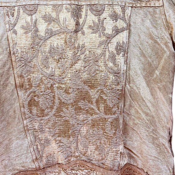FlashBack Couture Gold Embroidered Embellished Jacket Beaded Button Down Pockets - Picture 14 of 16